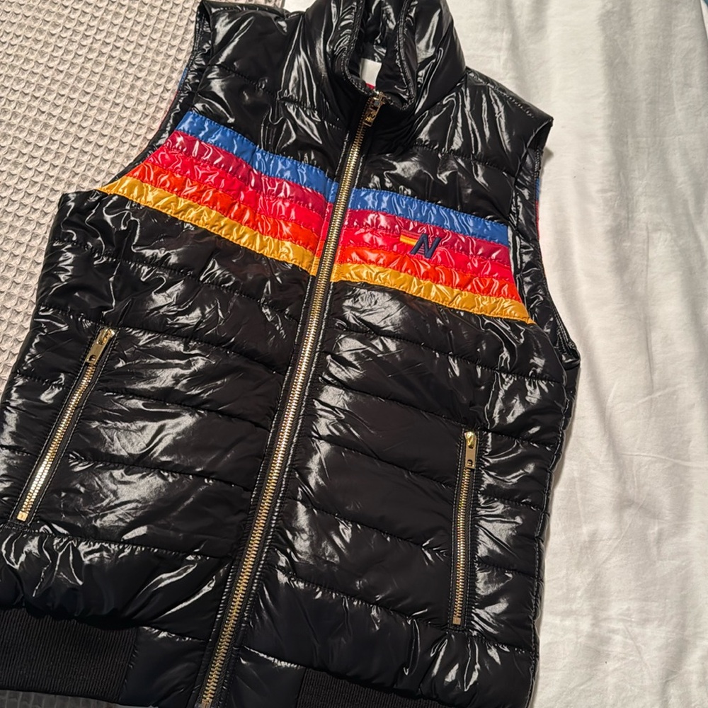 Aviator Nation women’s Black glossy vest- size XS